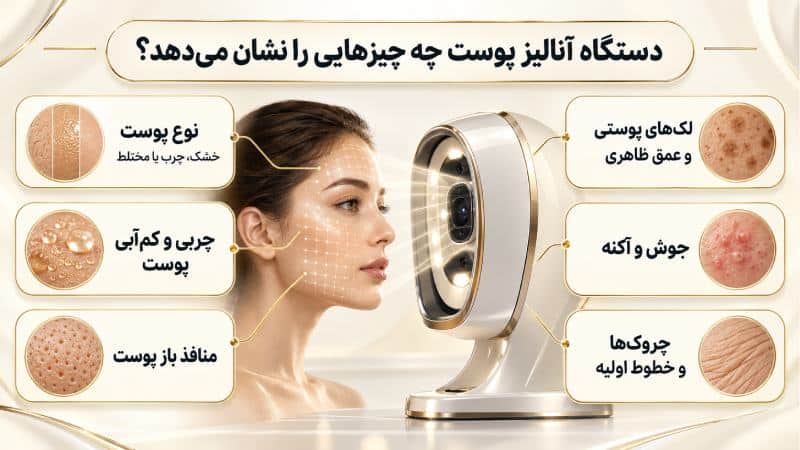 آنالیز پوست صورت چیست و چه اطلاعاتی به شما میدهد؟ دستگاه آنالیز پوست چه چیزهایی را نشان میدهد؟